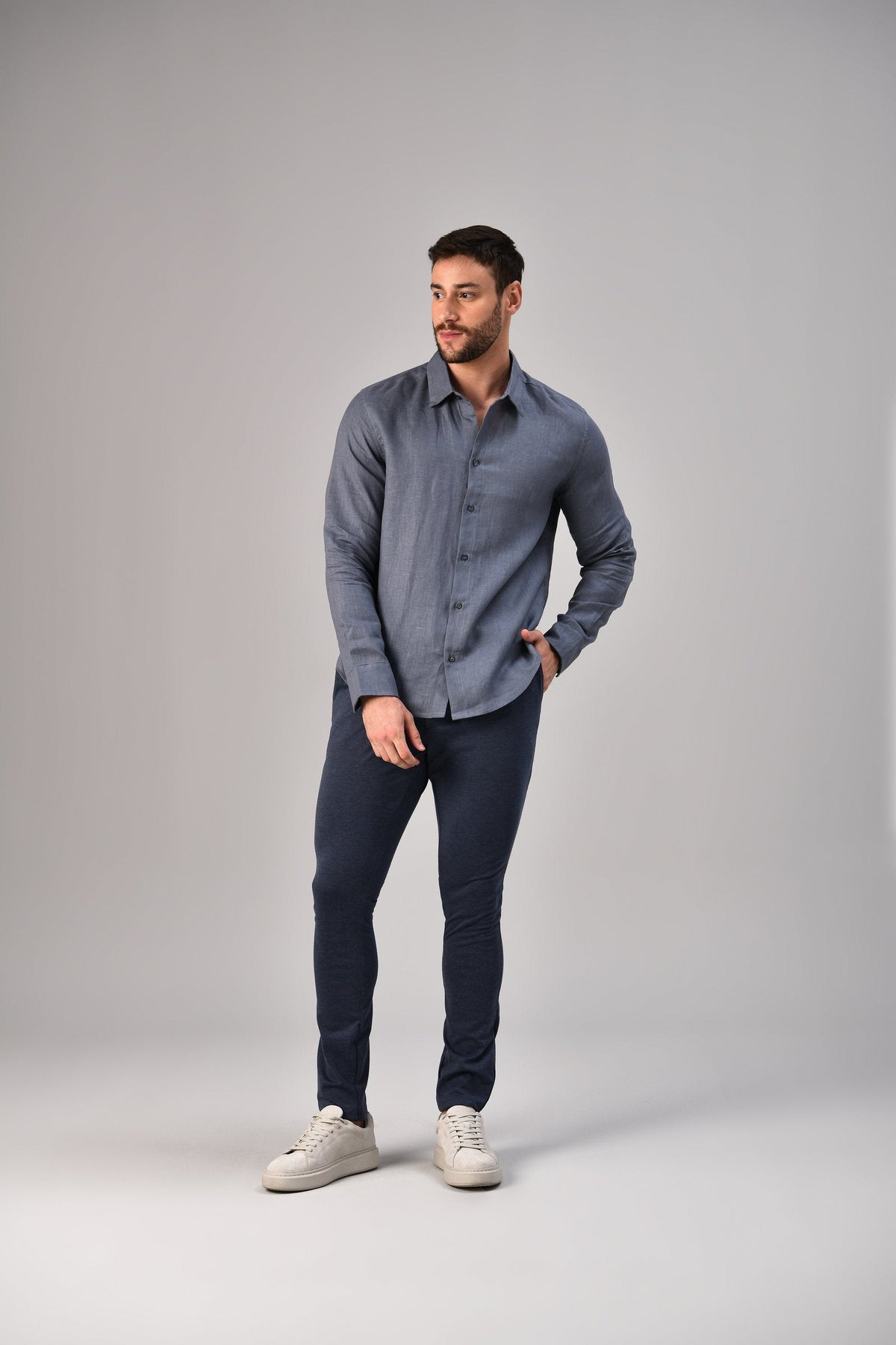 Camisa Helilton Azul, frente
