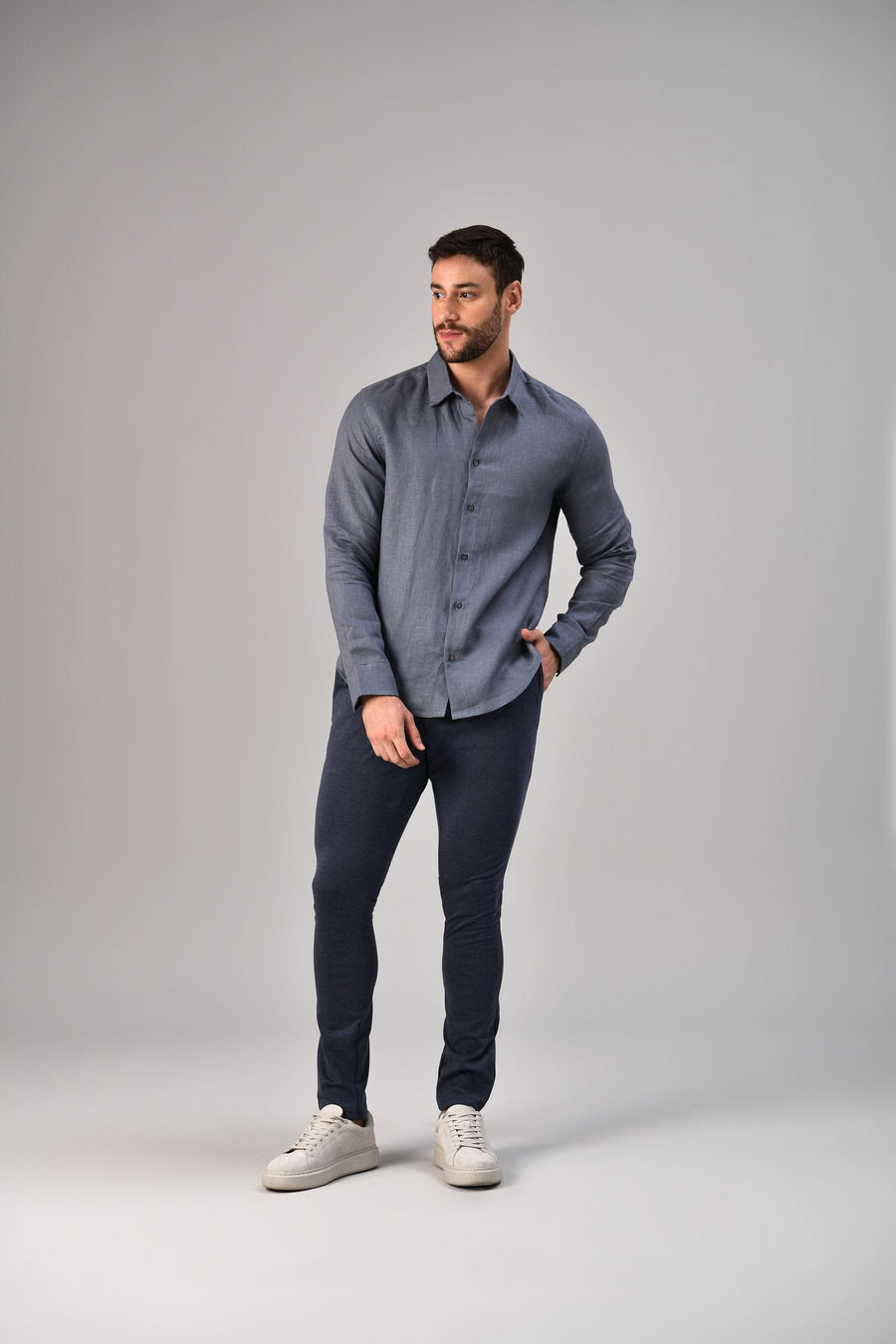 Camisa Helilton Azul, frente