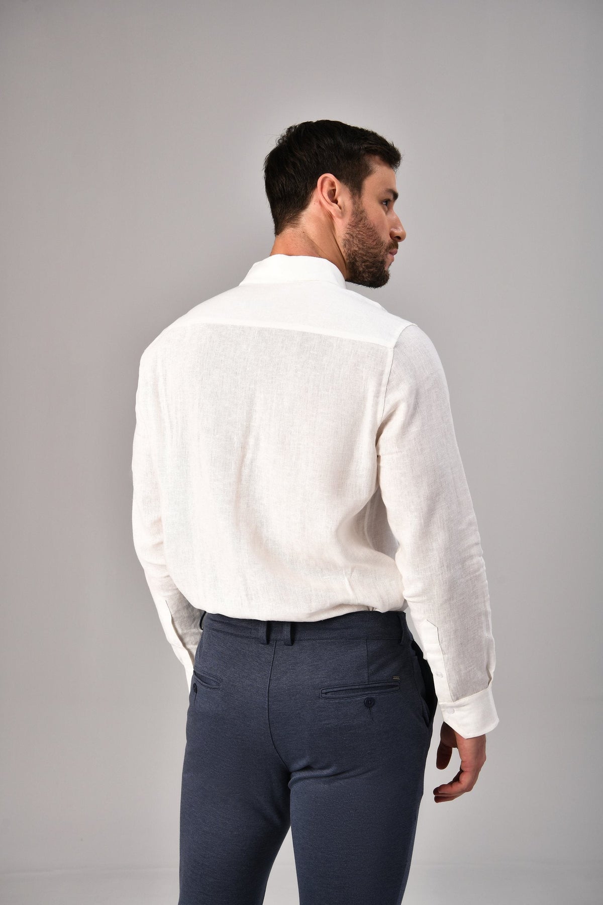 Camisa Helilton Off White, costas