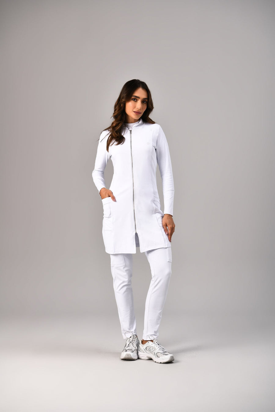 Jaleco Bruna Feminino Branco, frente