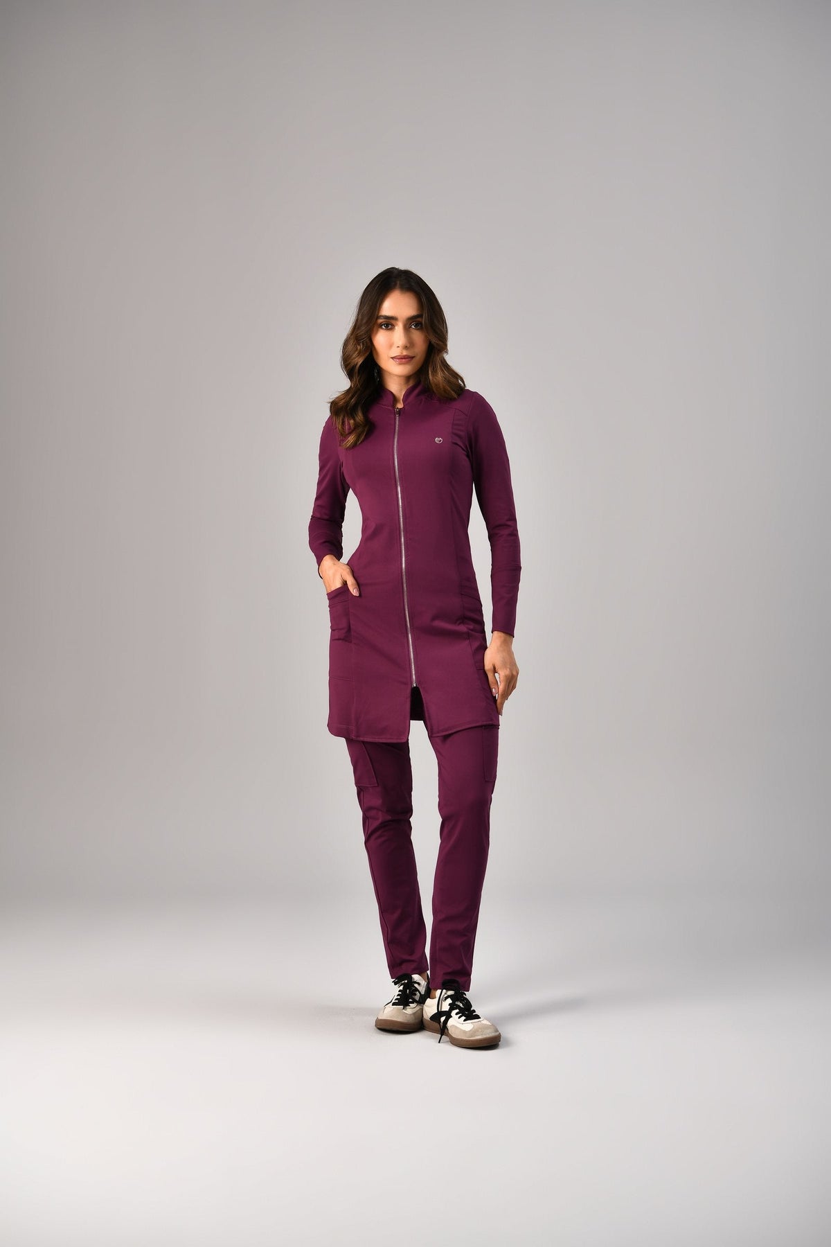 Jaleco Bruna Feminino Roxo, frente