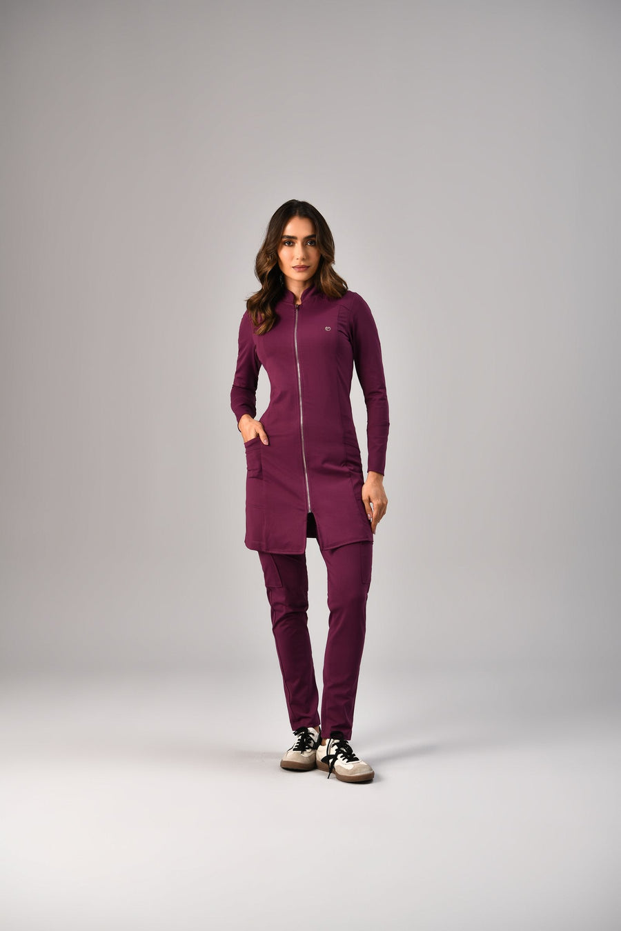 Jaleco Bruna Feminino Roxo, frente