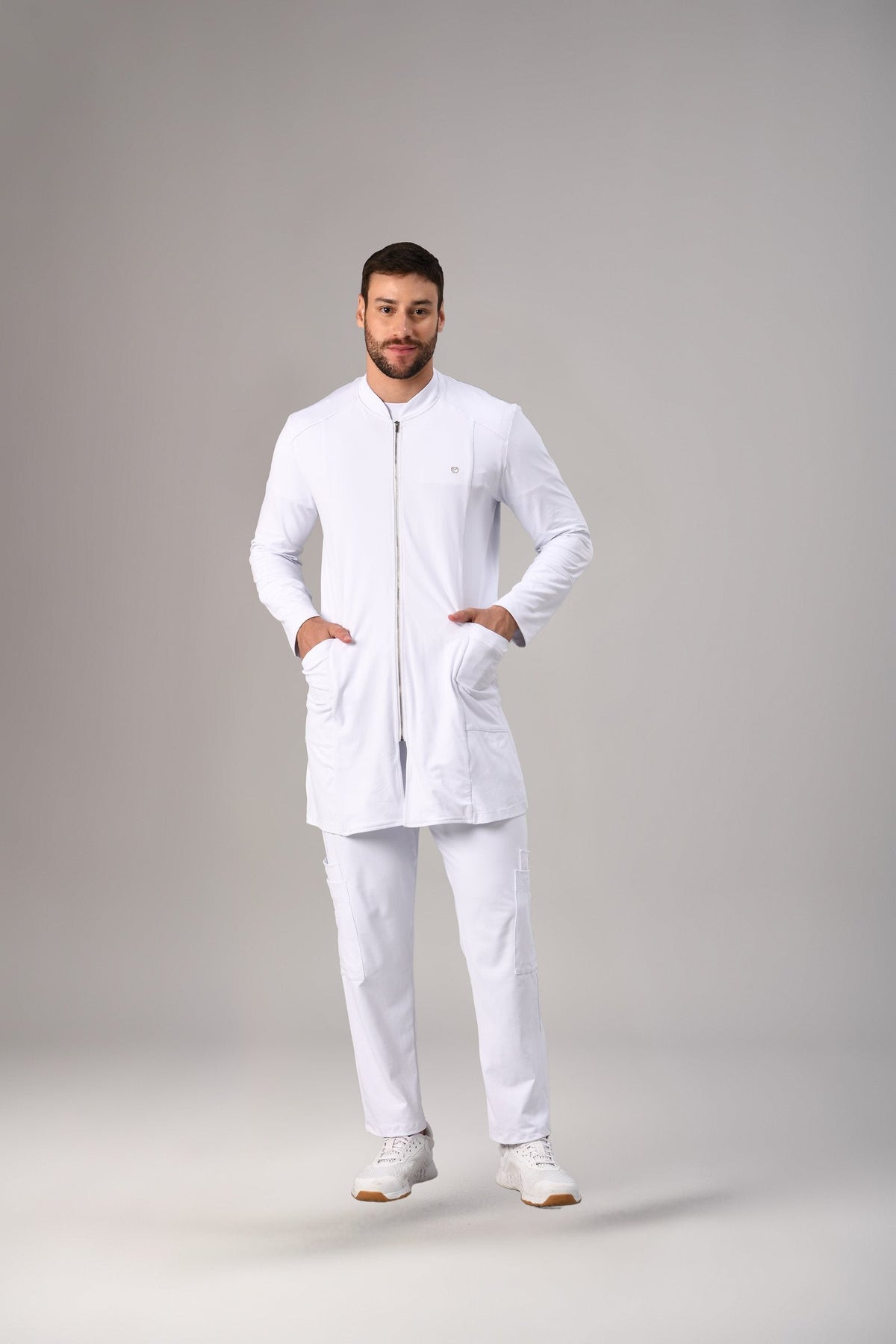 Jaleco Bruno Masculino Branco, frente