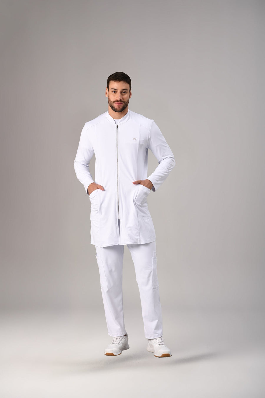 Jaleco Bruno Masculino Branco, frente
