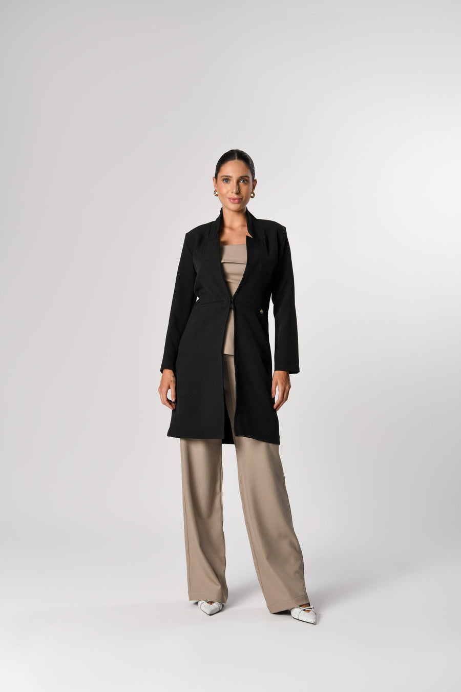 Jaleco Larah Feminino Preto, frente