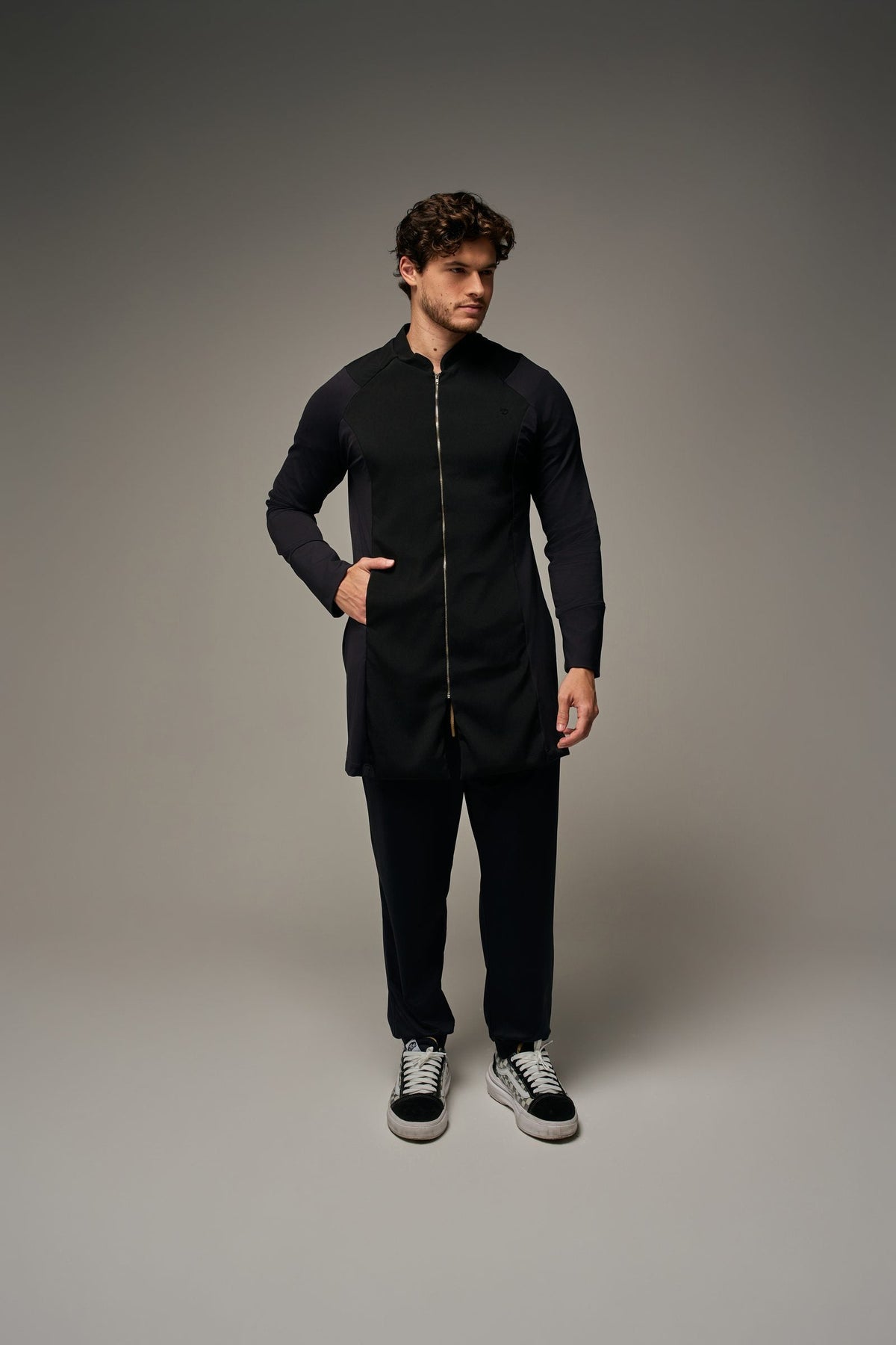 Jaleco Leo Masculino Preto, frente
