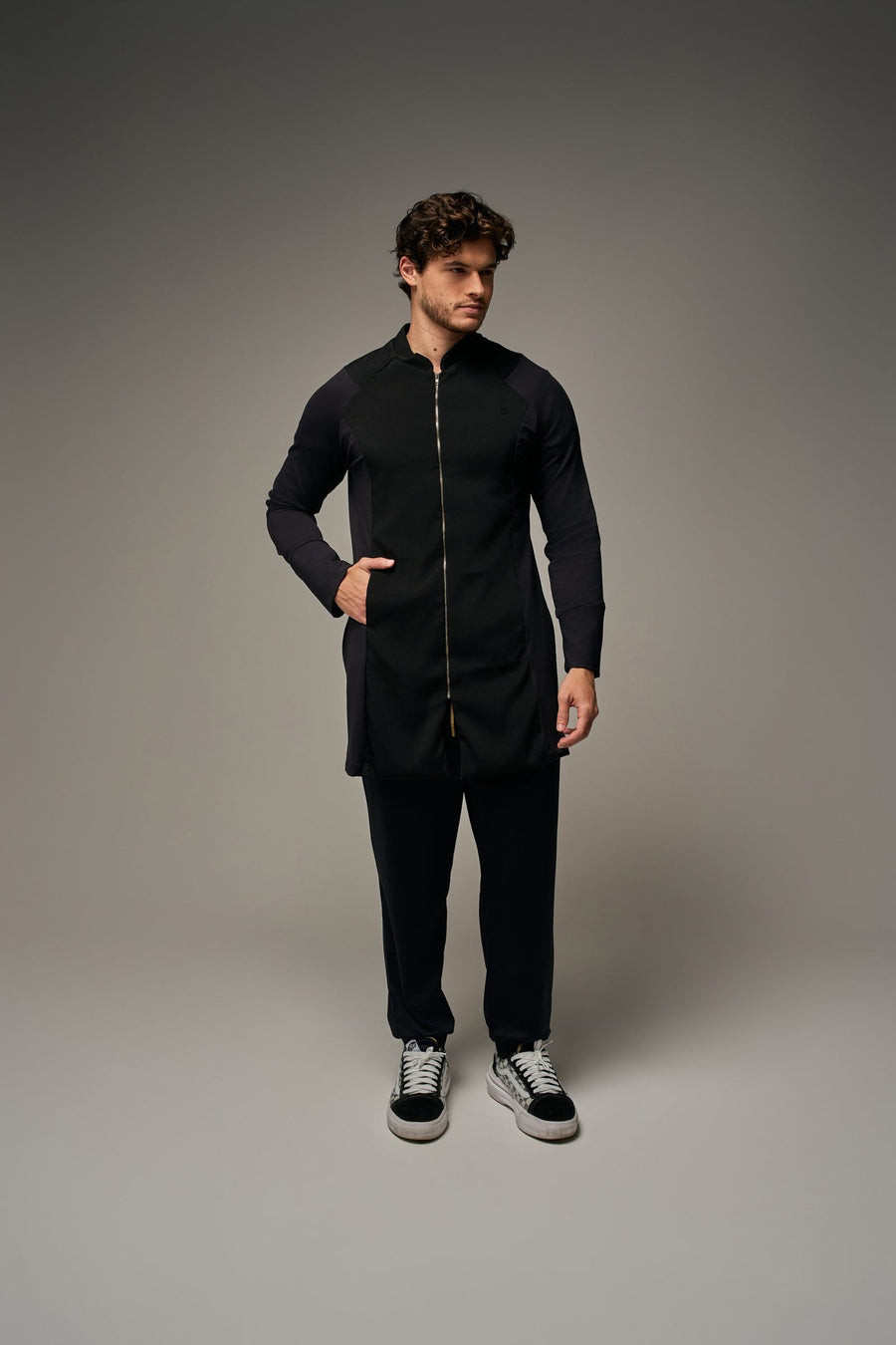 Jaleco Leo Masculino Preto, frente
