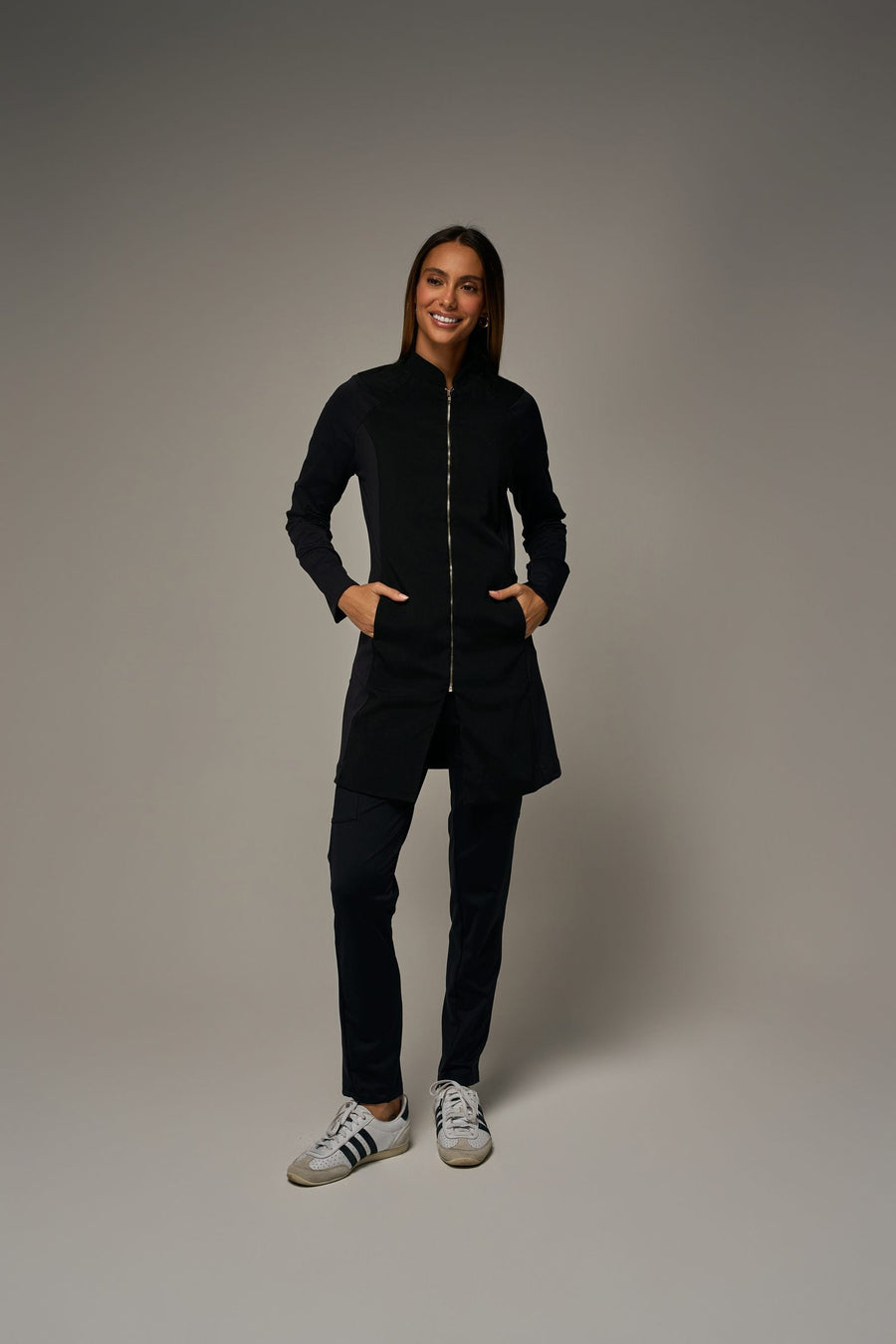 Jaleco Licia Feminino Preto, frente