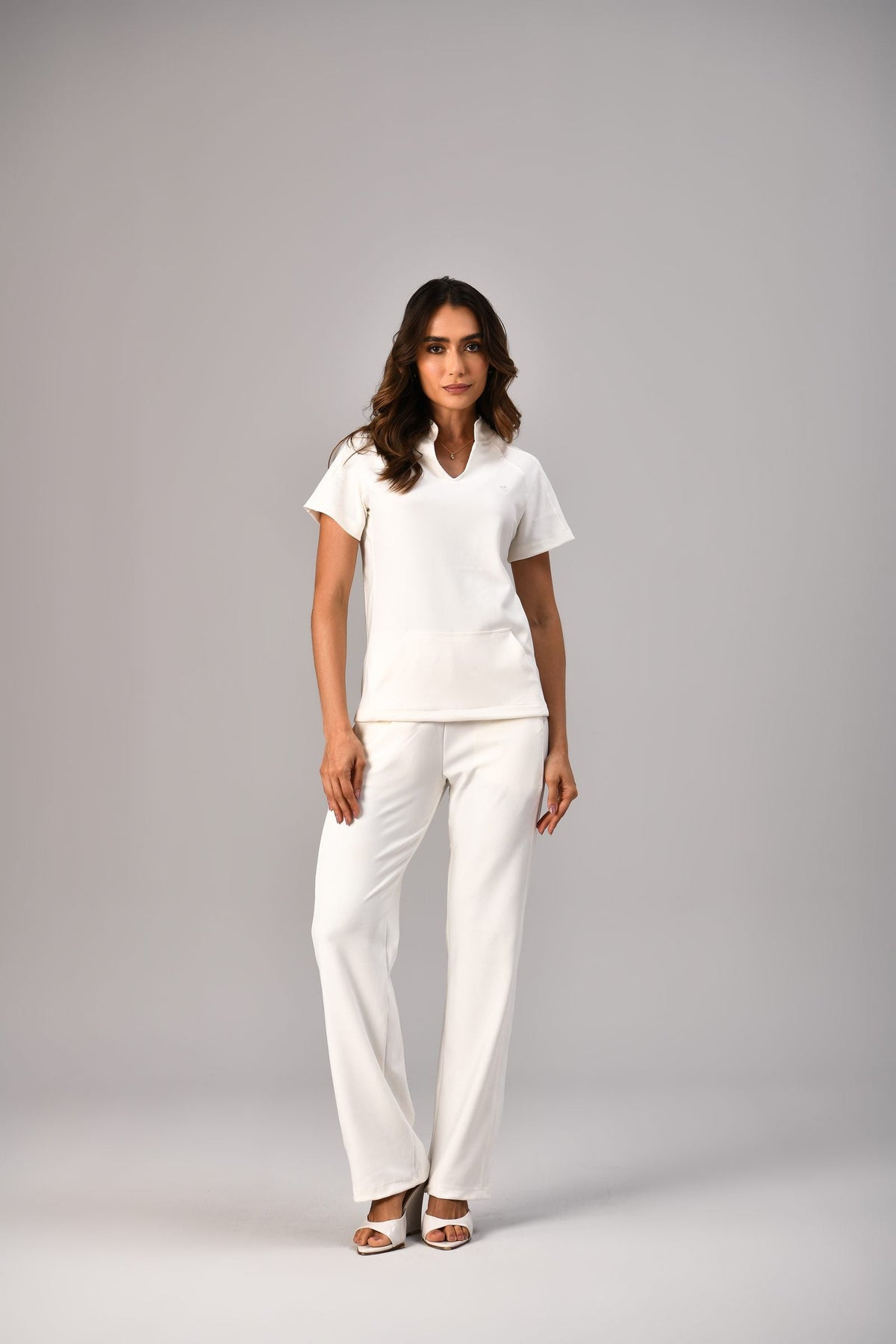 Scrub Destiny Feminino Off White, frente