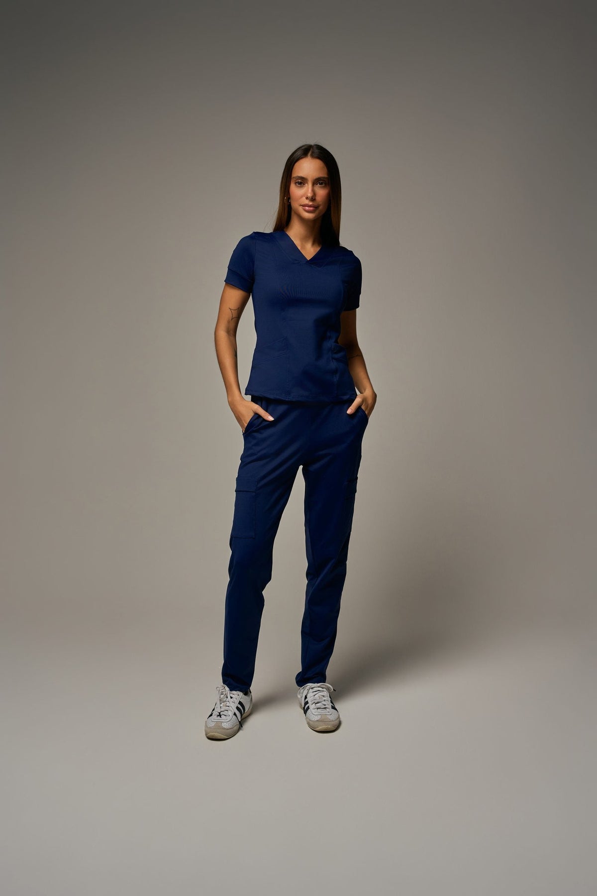 Scrub Flow Feminino Marinho, frente