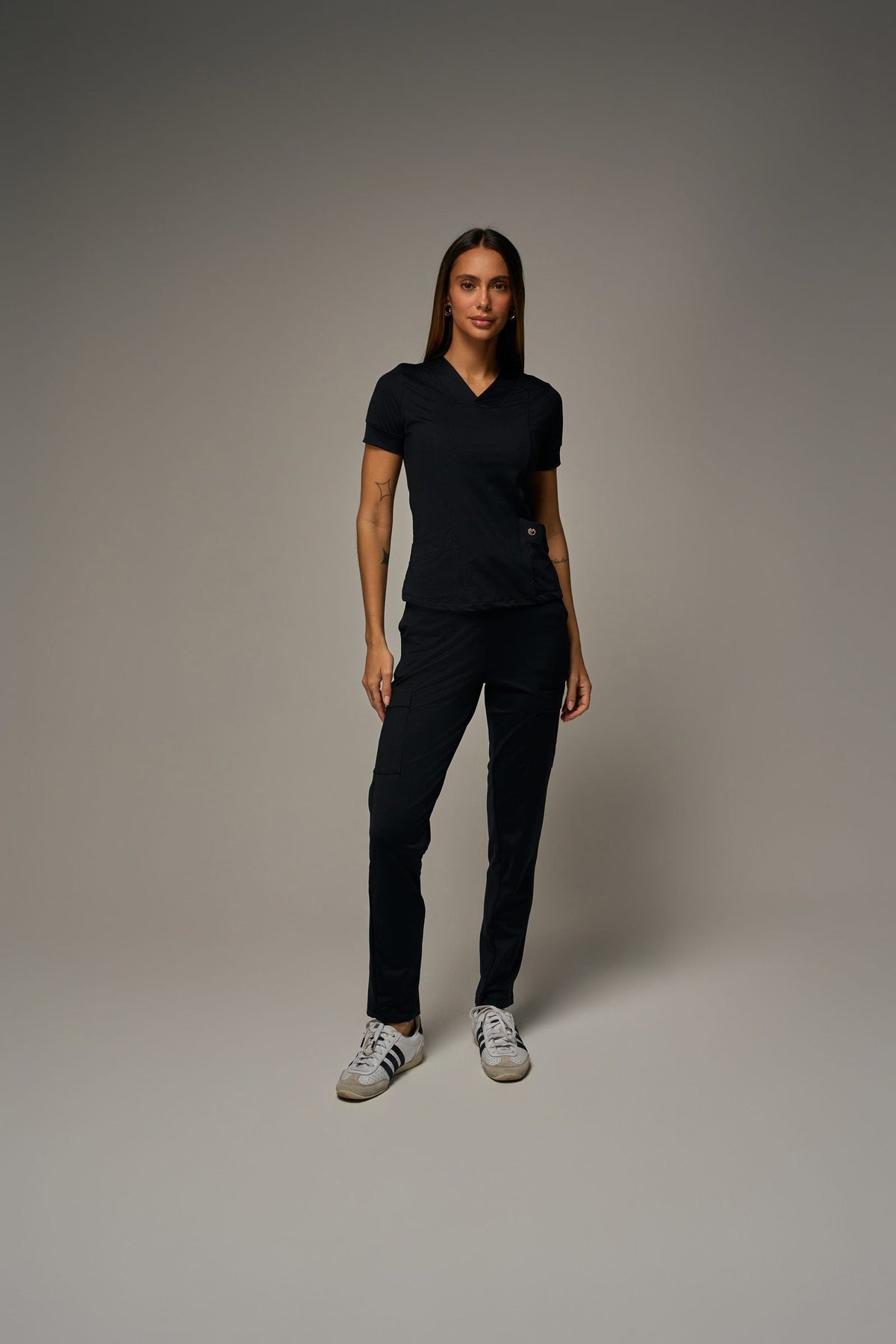 Scrub Flow Feminino Preto, frente