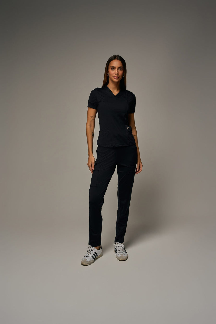 Scrub Flow Feminino Preto, frente
