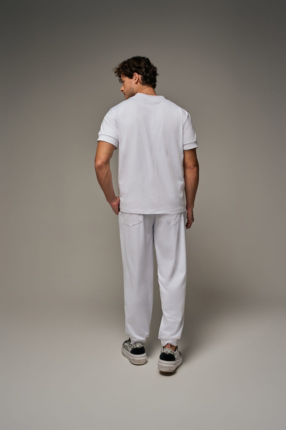 Scrub Flow Masculino Branco, costas