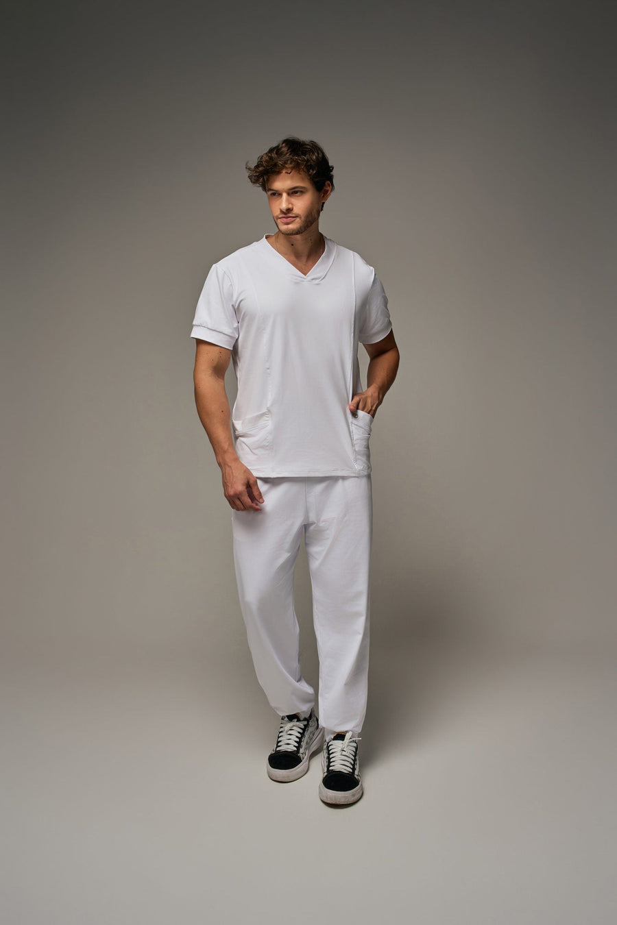 Scrub Flow Masculino Branco, frente