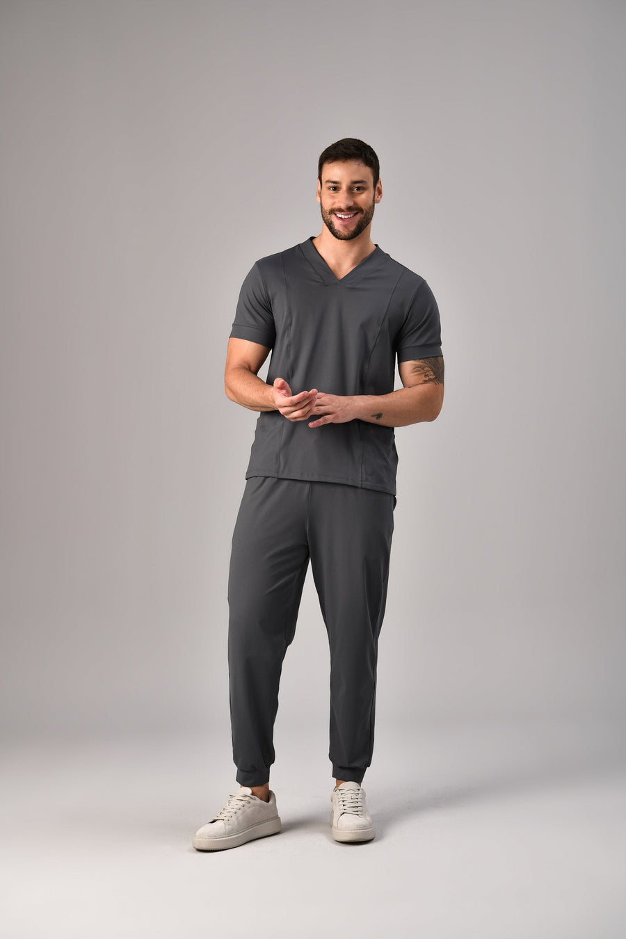 Scrub Flow Masculino Cinza, frente