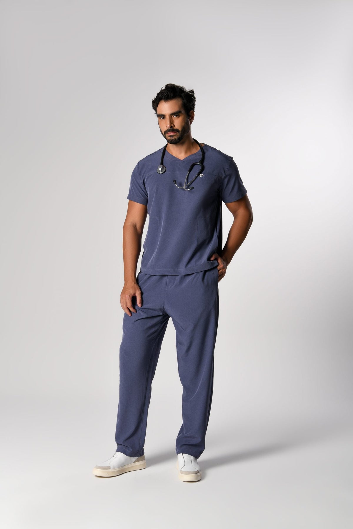 Scrub Helilton Masculino Azul, frente