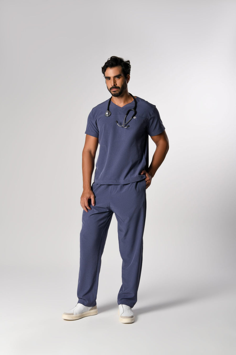Scrub Helilton Masculino Azul, frente