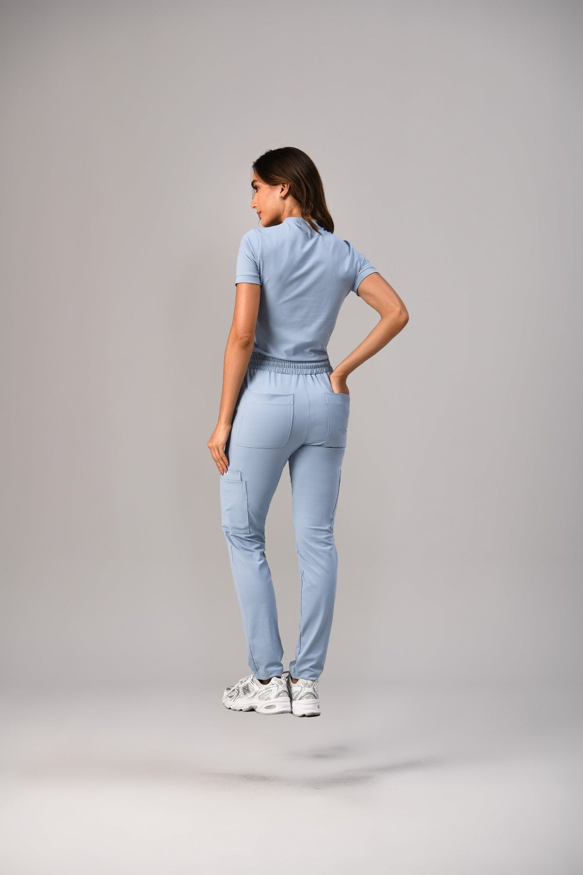 Scrub Move Feminino Azul, costas