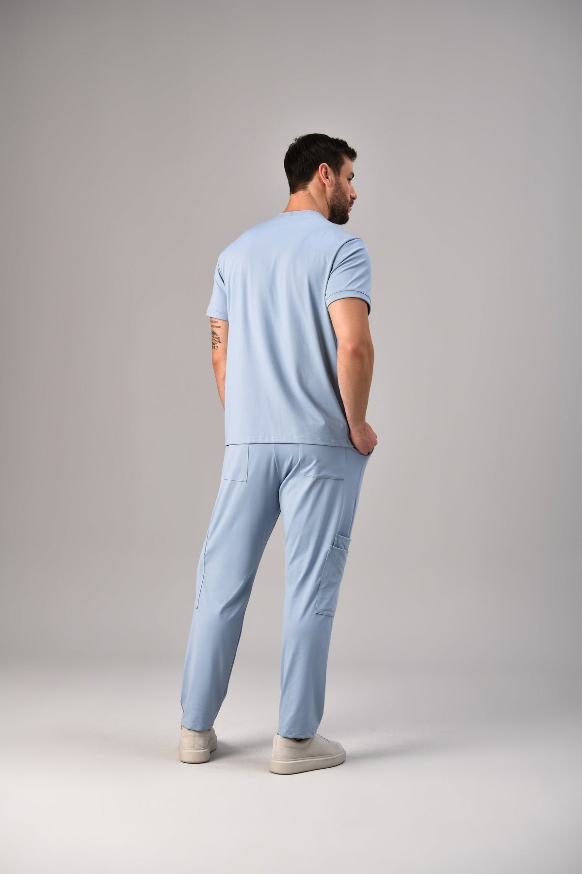 Scrub Move Masculino Azul, costas