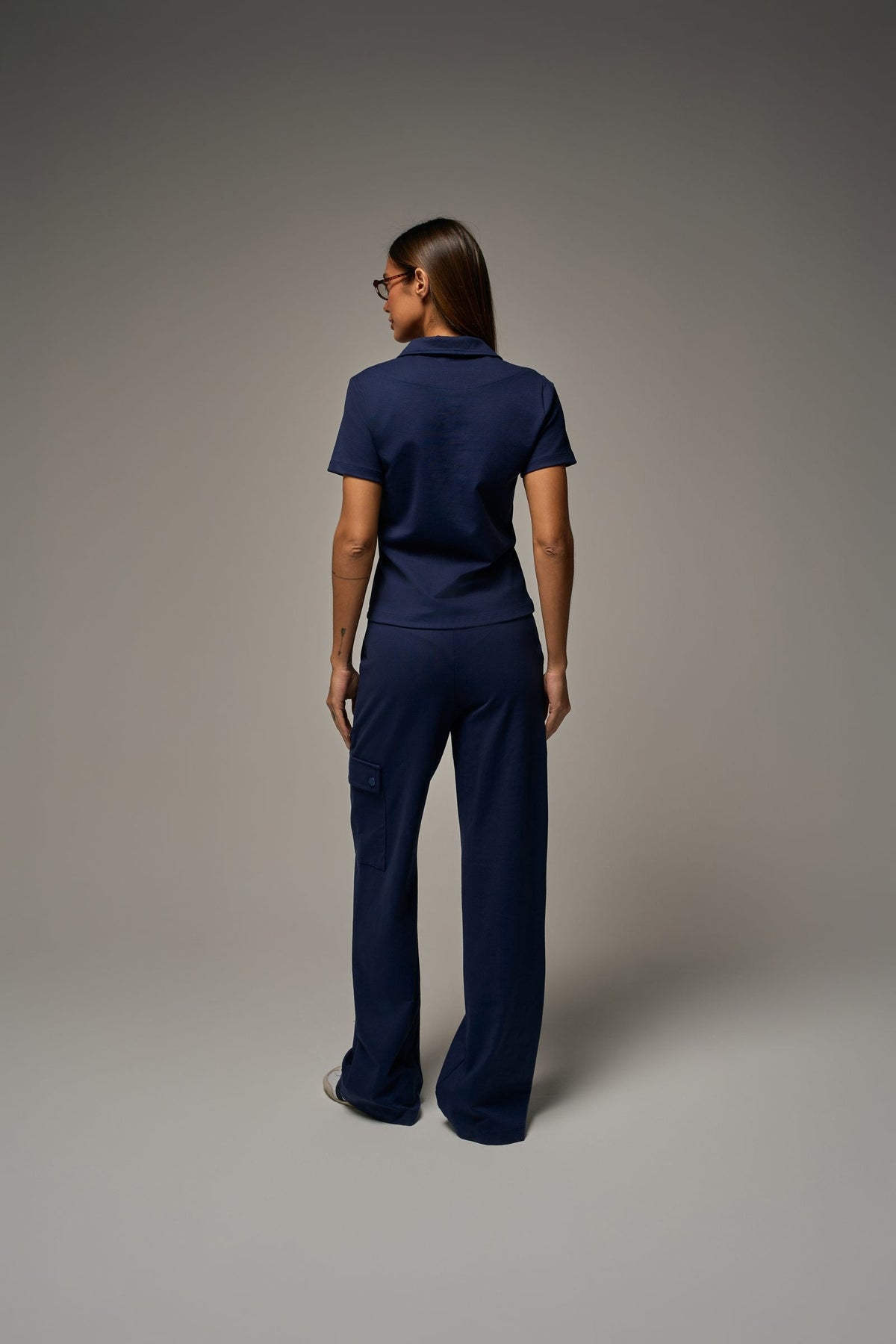 Scrub Tech Feminino Marinho, costas