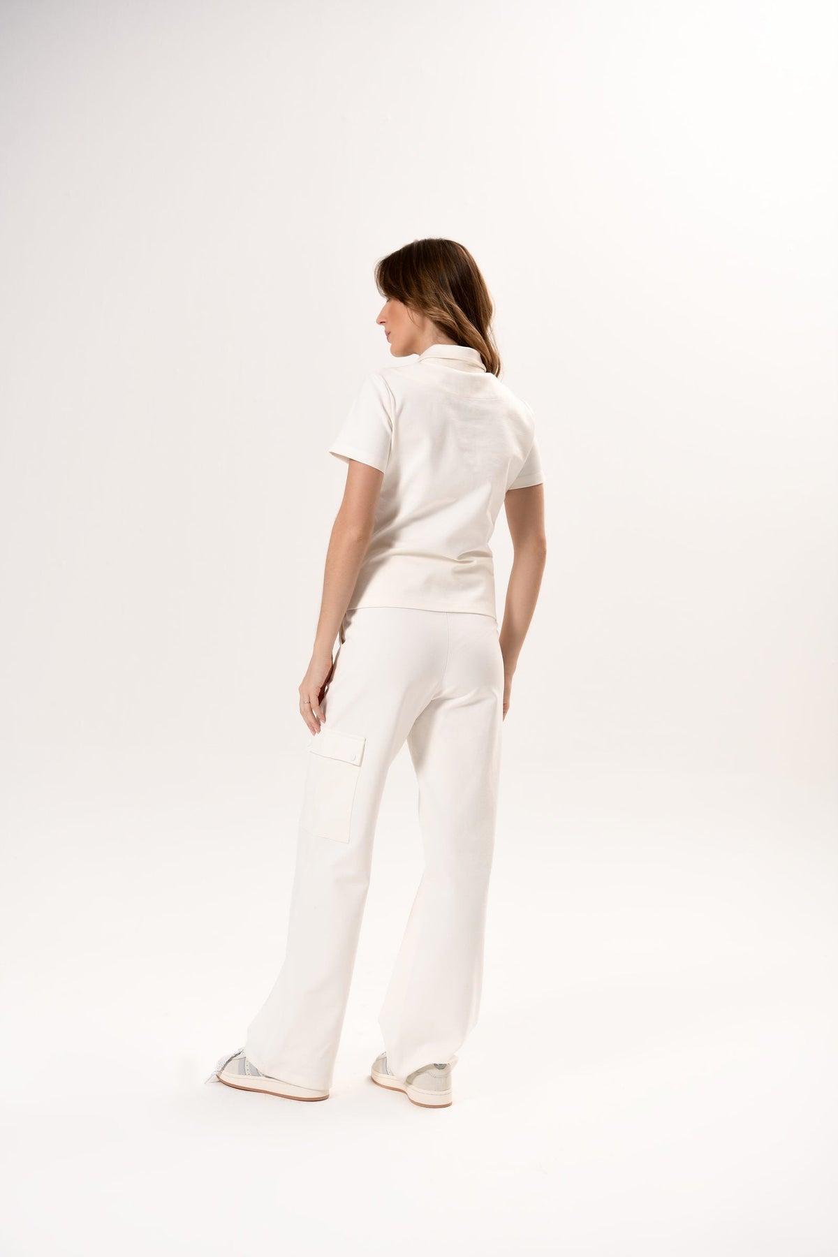 Scrub Tech Feminino Off White, costas