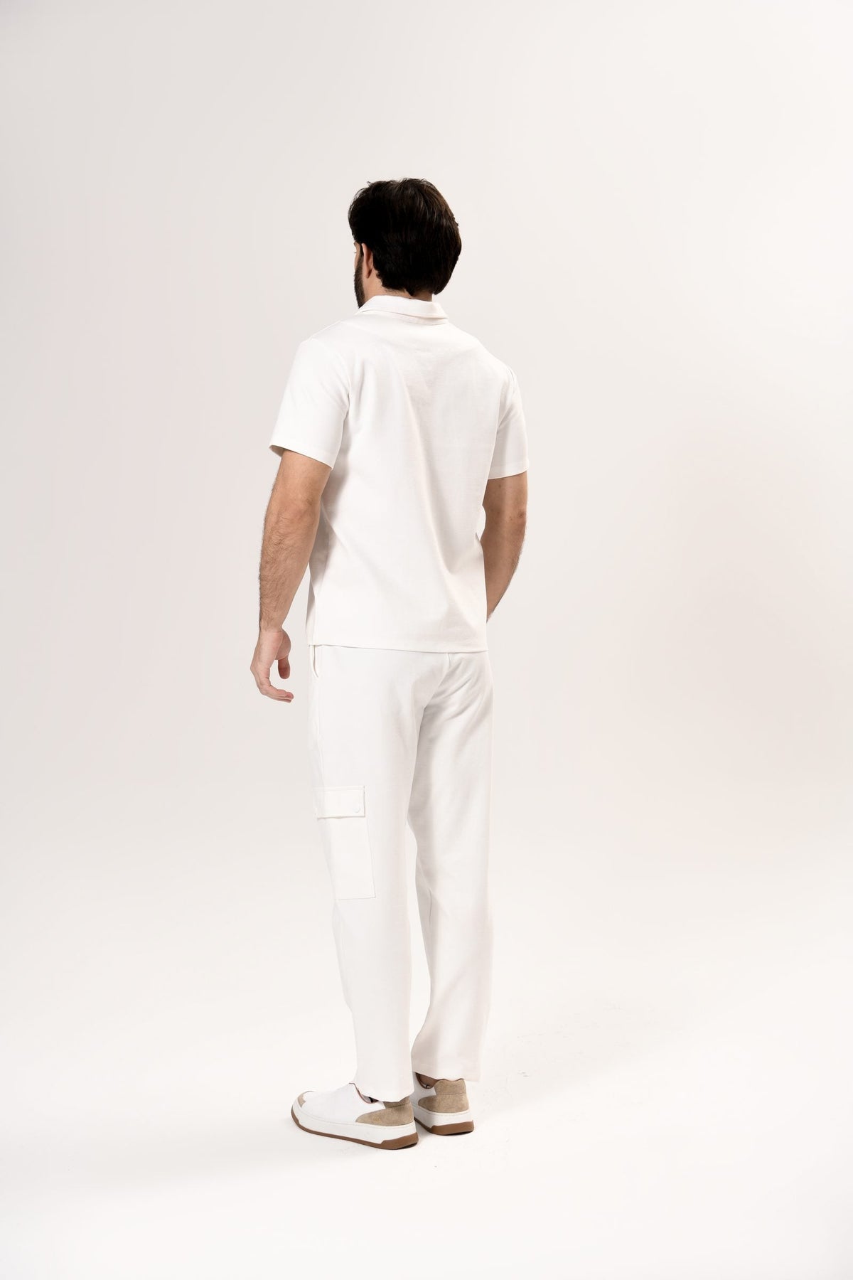 Scrub Tech Masculino Off White, costas